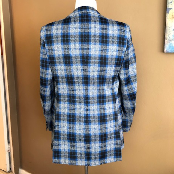 *SOLD!* Mad Men style VINTAGE plaid blazer, 42R - Picture 3 of 8